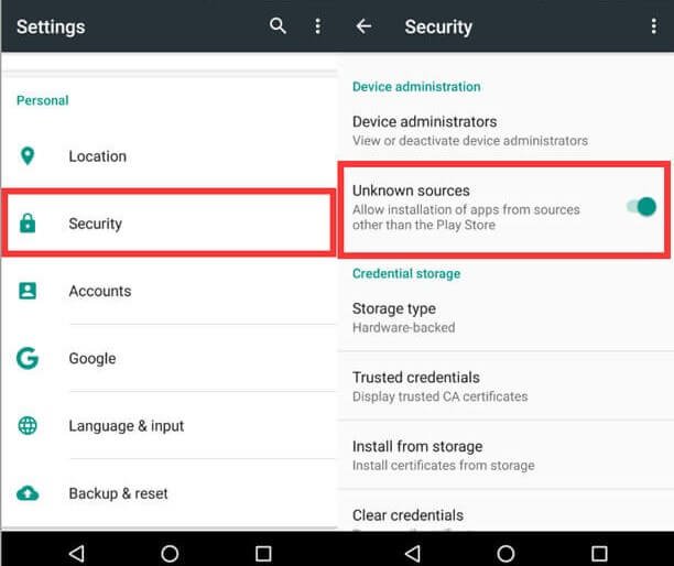 how to enable unknown sources